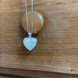Heart shaped silver locket necklace